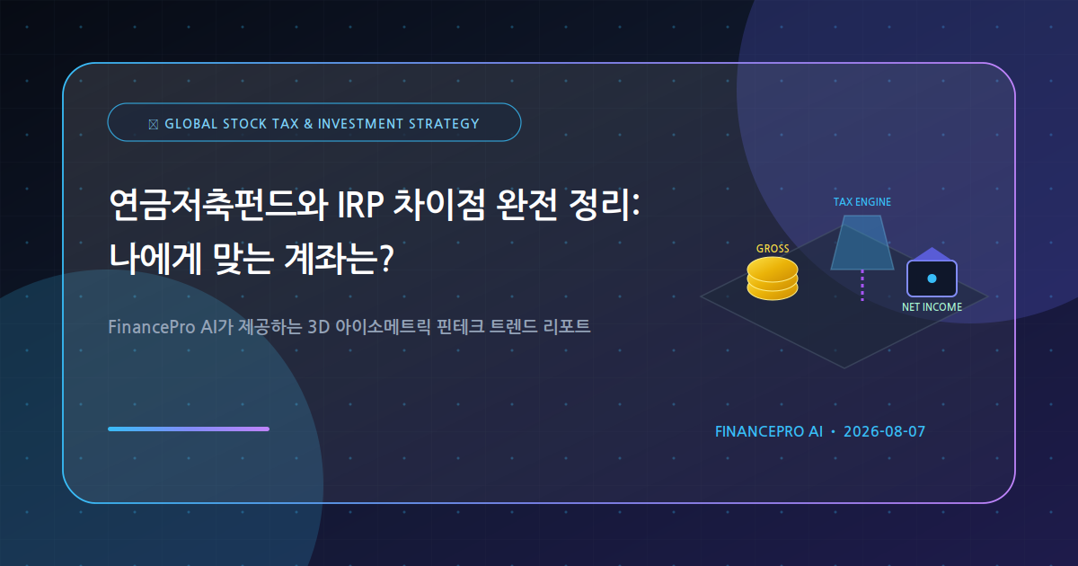 연금저축펀드와 IRP 차이점 완전 정리: 나에게 맞는 계좌는?