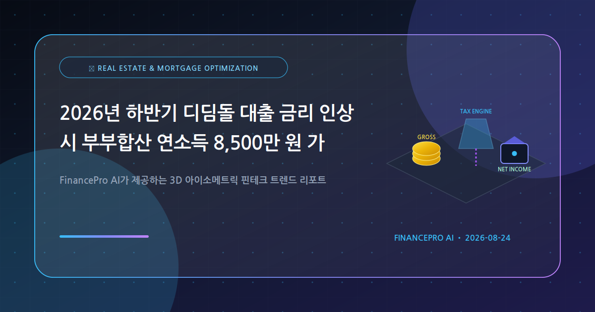 2026년 하반기 디딤돌 대출 금리 인상 시 부부합산 연소득 8,500만 원 가구의 최적 주택 매수 한도는?