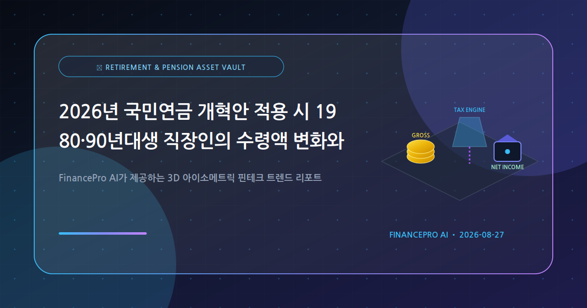 2026년 국민연금 개혁안 적용 시 1980·90년대생 직장인의 수령액 변화와 5년 소득 공백기 방어 전략