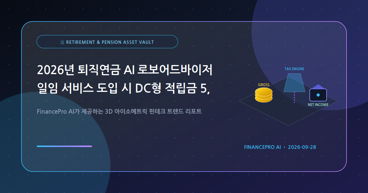 2026년 퇴직연금 AI 로보어드바이저 일임 서비스 도입 시 DC형 적립금 5,000만 원 보유 직장인의 디폴트옵션 대비 수수료·수익률 실익은?