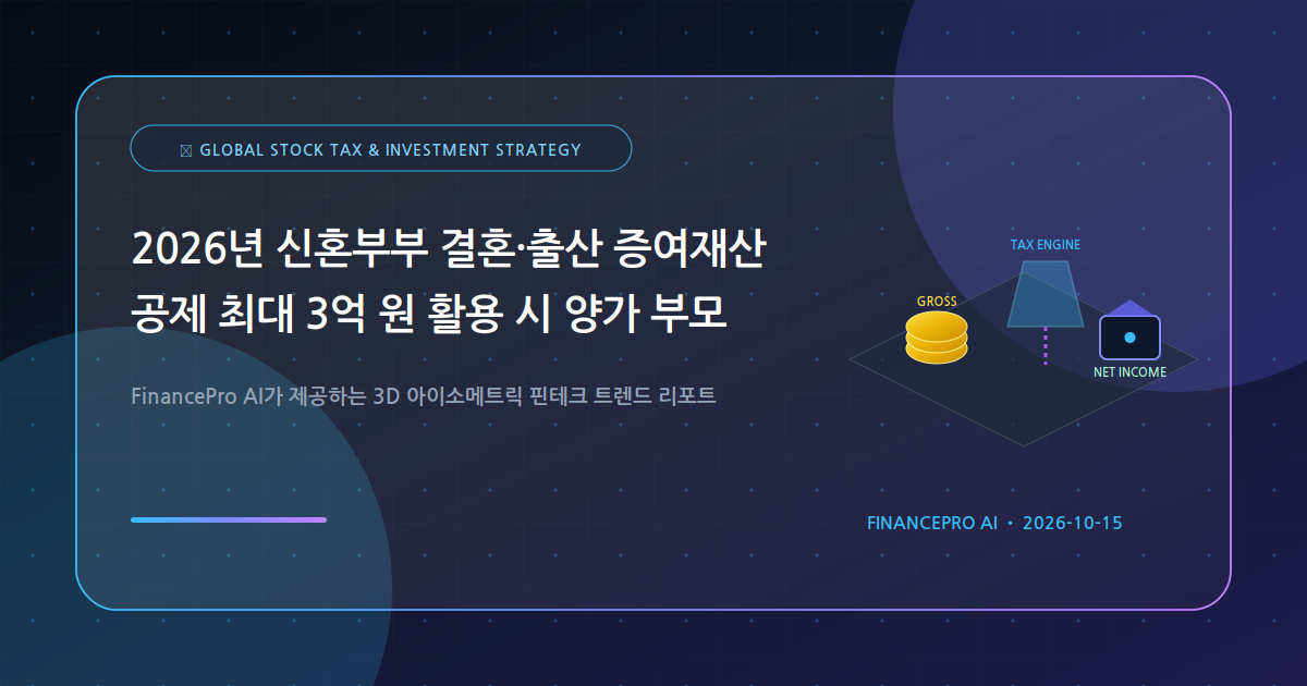 2026년 신혼부부 결혼·출산 증여재산 공제 최대 3억 원 활용 시 양가 부모 지원금 증여세 0원 신고 및 자금조달계획서 소명법은?